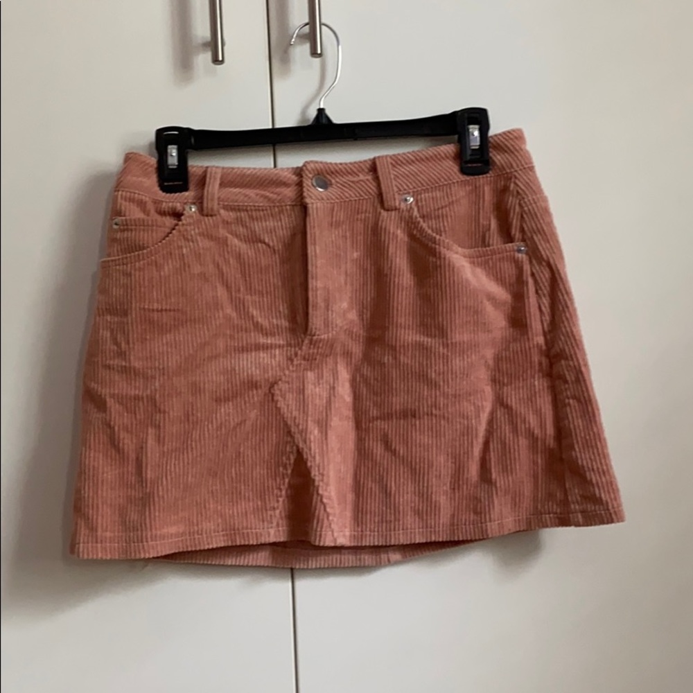 pink corduroy skirt